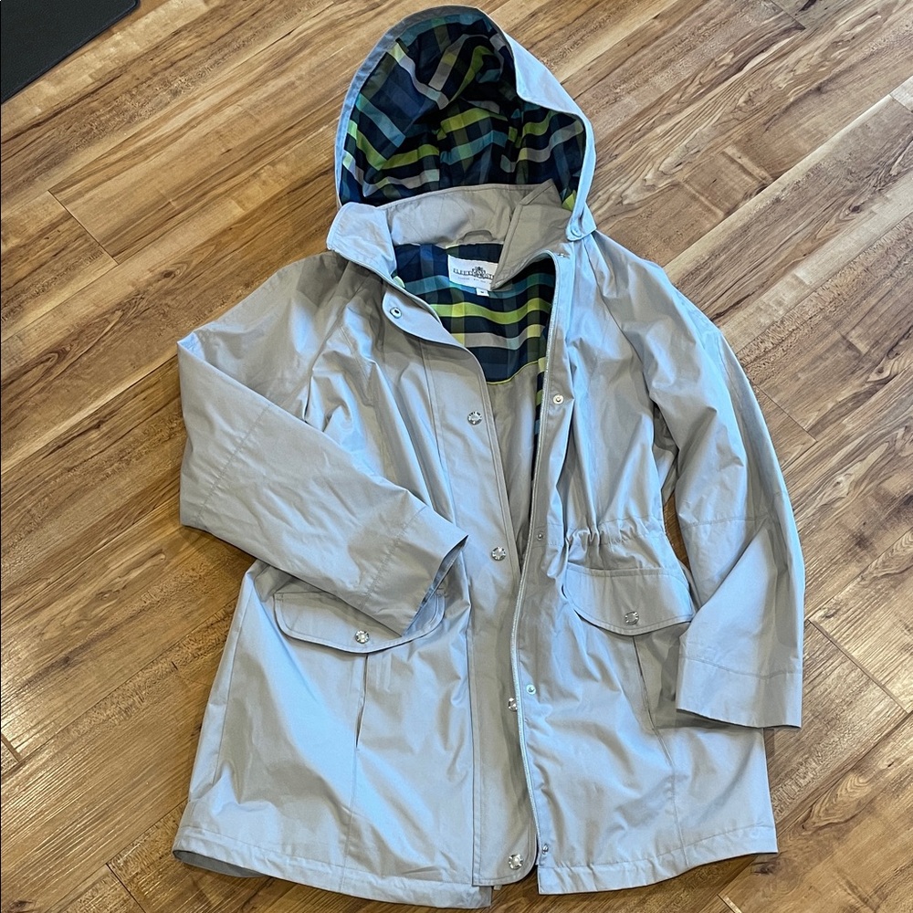 Women's Gray Hooded Raincoat